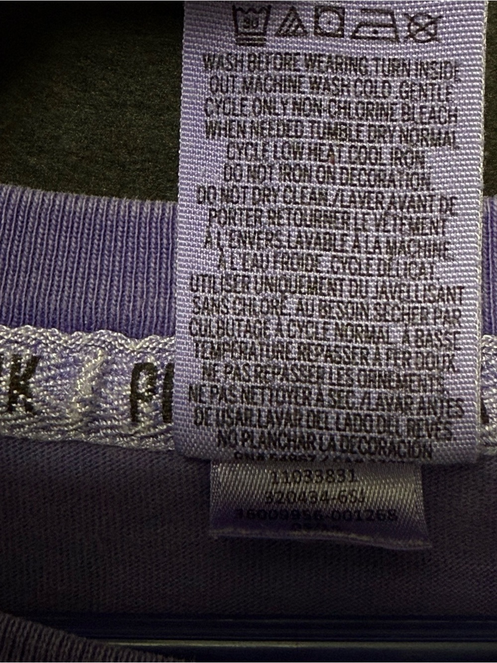 🍄PINK VS Purple Long Sleeve Spell Out T-shirt - Picture 9 of 10